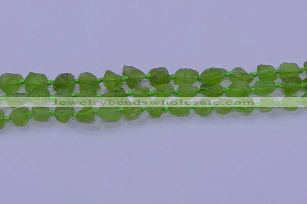 CNG5904 15.5 inches 4*6mm - 6*10mm nuggets rough olive quartz beads