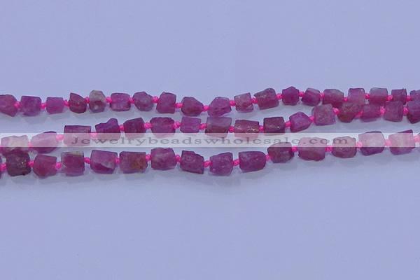 CNG5912 15.5 inches 4*6mm - 6*10mm nuggets rough pink tourmaline beads