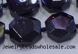 CNG5956 12*16mm - 15*18mm faceted freeform black tourmaline beads