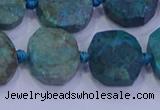 CNG5958 10*14mm - 12*16mm faceted freeform chrysocolla & turquoise beads