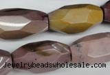 CNG598 12*25mm - 15*36mm faceted rice mookaite nugget beads