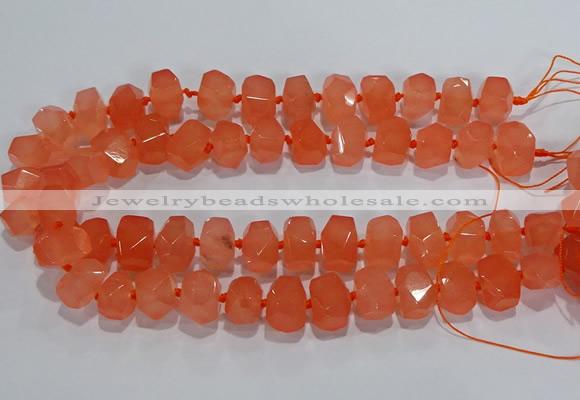 CNG6014 15.5 inches 10*14mm - 12*16mm faceted nuggets white jade beads