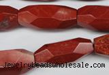 CNG602 12*28mm - 14*32mm faceted rice red jasper nugget beads