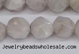 CNG6021 15.5 inches 12mm faceted nuggets grey crazy agate beads