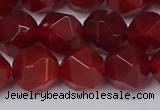 CNG6024 15.5 inches 12mm faceted nuggets red agate beads