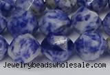 CNG6031 15.5 inches 12mm faceted nuggets blue spot stone beads