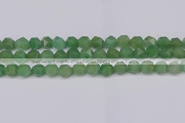 CNG6034 15.5 inches 12mm faceted nuggets green aventurine beads