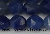 CNG6036 15.5 inches 12mm faceted nuggets blue aventurine beads