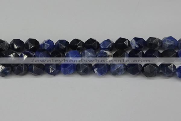 CNG6037 15.5 inches 12mm faceted nuggets sodalite gemstone beads