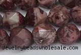 CNG6051 15.5 inches 12mm faceted nuggets red artistic jasper beads