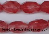 CNG608 12*20mm – 14*24mm faceted nuggets cherry quartz beads