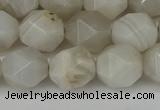 CNG6080 15.5 inches 8mm faceted nuggets grey agate beads