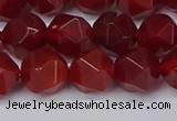 CNG6088 15.5 inches 8mm faceted nuggets red agate beads