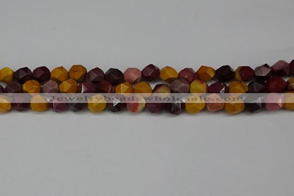 CNG6106 15.5 inches 8mm faceted nuggets mookaite gemstone beads