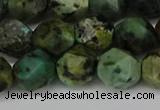 CNG6110 15.5 inches 8mm faceted nuggets African turquoise beads