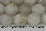 CNG6150 15.5 inches 10mm faceted nuggets grey agate beads