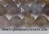 CNG6151 15.5 inches 10mm faceted nuggets grey agate beads