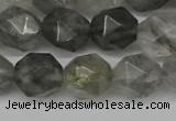 CNG6170 15.5 inches 10mm faceted nuggets cloudy quartz beads