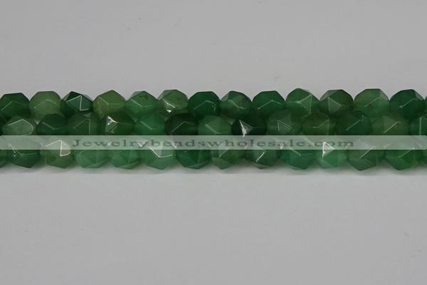 CNG6176 15.5 inches 10mm faceted nuggets green aventurine beads