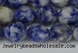 CNG6178 15.5 inches 10mm faceted nuggets blue spot stone beads