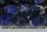 CNG6179 15.5 inches 10mm faceted nuggets sodalite gemstone beads