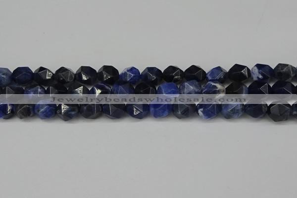 CNG6179 15.5 inches 10mm faceted nuggets sodalite gemstone beads