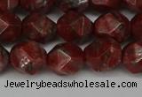 CNG6198 15.5 inches 10mm faceted nuggets brecciated jasper beads