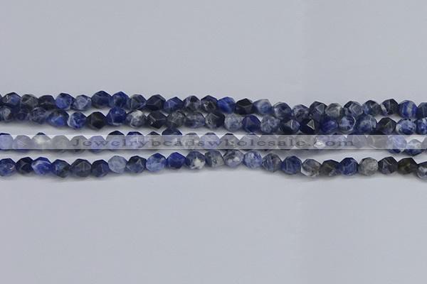 CNG6251 15.5 inches 6mm faceted nuggets sodalite beads wholesale