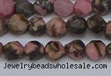 CNG6252 15.5 inches 6mm faceted nuggets rhodonite beads