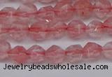 CNG6260 15.5 inches 6mm faceted nuggets cherry quartz beads