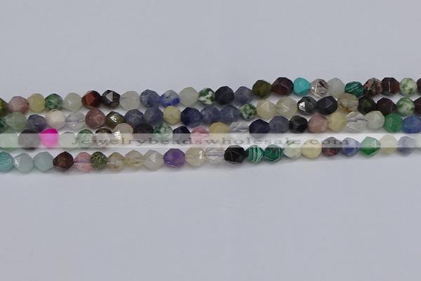 CNG6265 15.5 inches 6mm faceted nuggets mixed gemstone beads