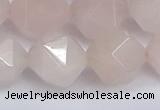 CNG6280 15.5 inches 14mm faceted nuggets rose quartz beads