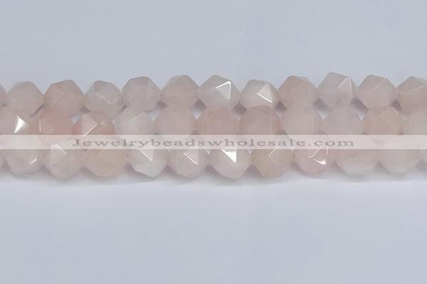 CNG6280 15.5 inches 14mm faceted nuggets rose quartz beads