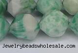 CNG6293 15.5 inches 14mm faceted nuggets Qinghai jade beads