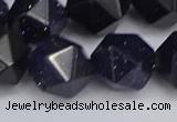 CNG6297 15.5 inches 14mm faceted nuggets blue goldstone beads