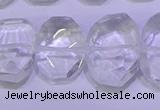 CNG6300 13*18mm - 15*20mm faceted freeform white crystal beads