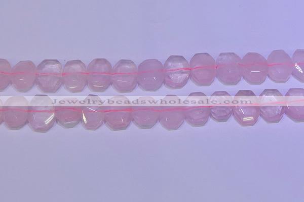 CNG6301 15.5 inches 13*18mm - 15*20mm faceted freeform rose quartz beads