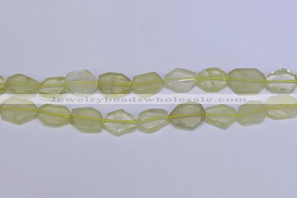 CNG6328 15.5 inches 14*18mm - 16*22mm freeform lemon quartz beads