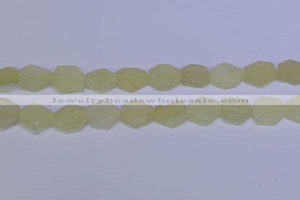 CNG6356 15.5 inches 14*18mm - 16*22mm freeform matte lemon quartz beads