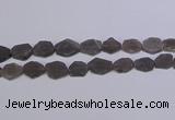 CNG6359 15.5 inches 14*18mm - 16*22mm freeform matte smoky quartz beads