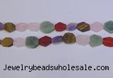 CNG6375 15.5 inches 14*18mm - 16*22mm freeform matte mixed gemstone beads