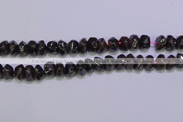 CNG6382 15.5 inches 6*14mm - 8*14mm nuggets red garnet beads