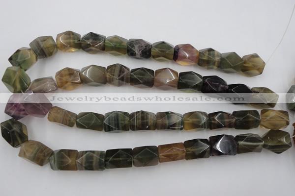 CNG650 15.5 inches 13*18mm faceted nuggets rainbow fluorite beads