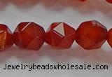 CNG6506 15.5 inches 10mm faceted nuggets red agate beads