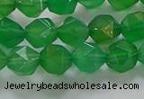 CNG6513 15.5 inches 8mm faceted nuggets green agate beads