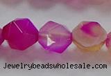 CNG6523 15.5 inches 12mm faceted nuggets line agate beads