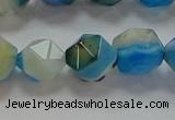 CNG6526 15.5 inches 10mm faceted nuggets line agate beads