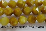 CNG6530 15.5 inches 6mm faceted nuggets golden tiger eye beads