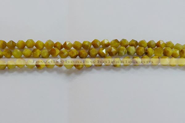 CNG6530 15.5 inches 6mm faceted nuggets golden tiger eye beads