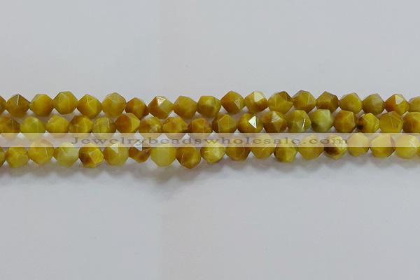 CNG6531 15.5 inches 8mm faceted nuggets golden tiger eye beads